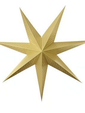 NIB Gold Paper Star Shade Pendant Light Christmas Decor Holiday 35"